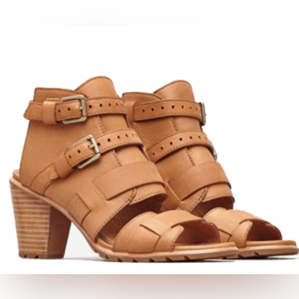 Sorel Tan Heeled Sandals